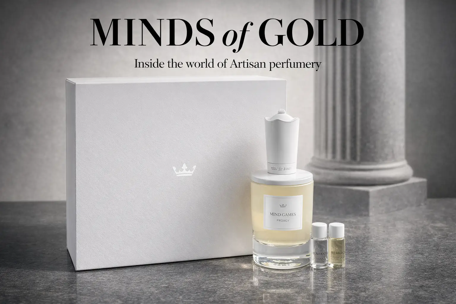 Mind Games Prodigy perfume bottle and travel spray in a luxury gift box.