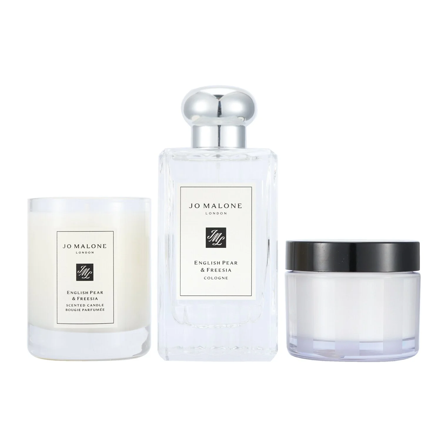 The elegant Jo Malone English Pear & Freesia Coffret presented in its iconic luxury gift box