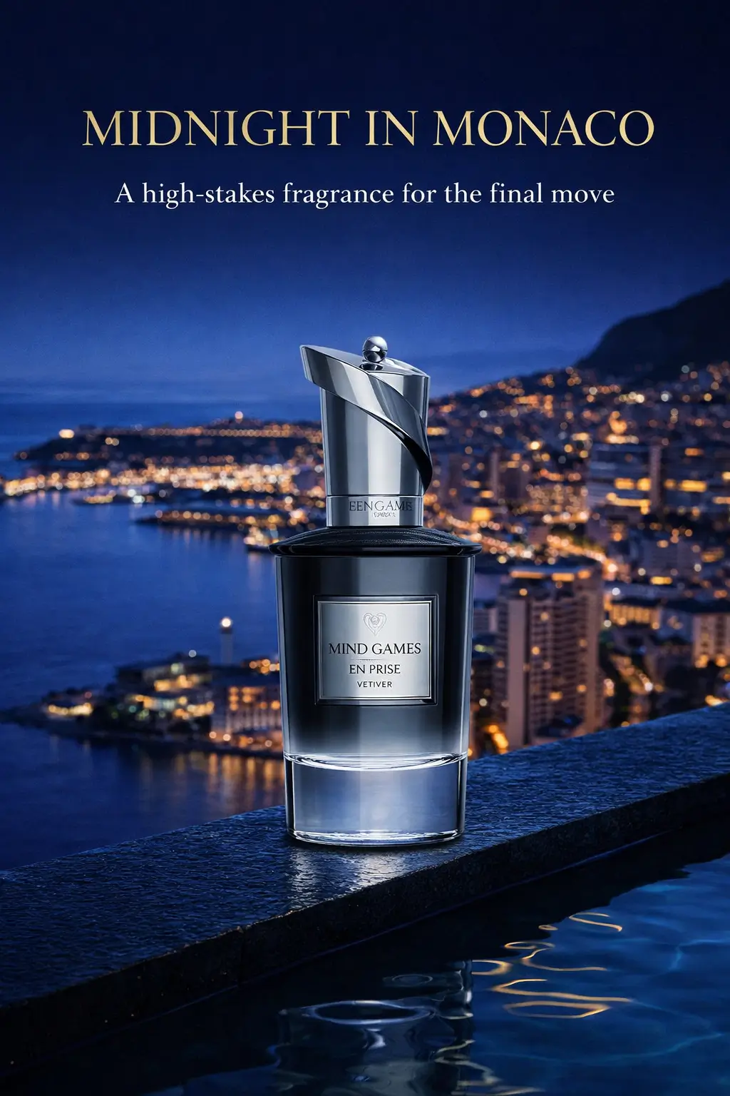 Close up of the intricate details on a luxury fragrance bottle cap