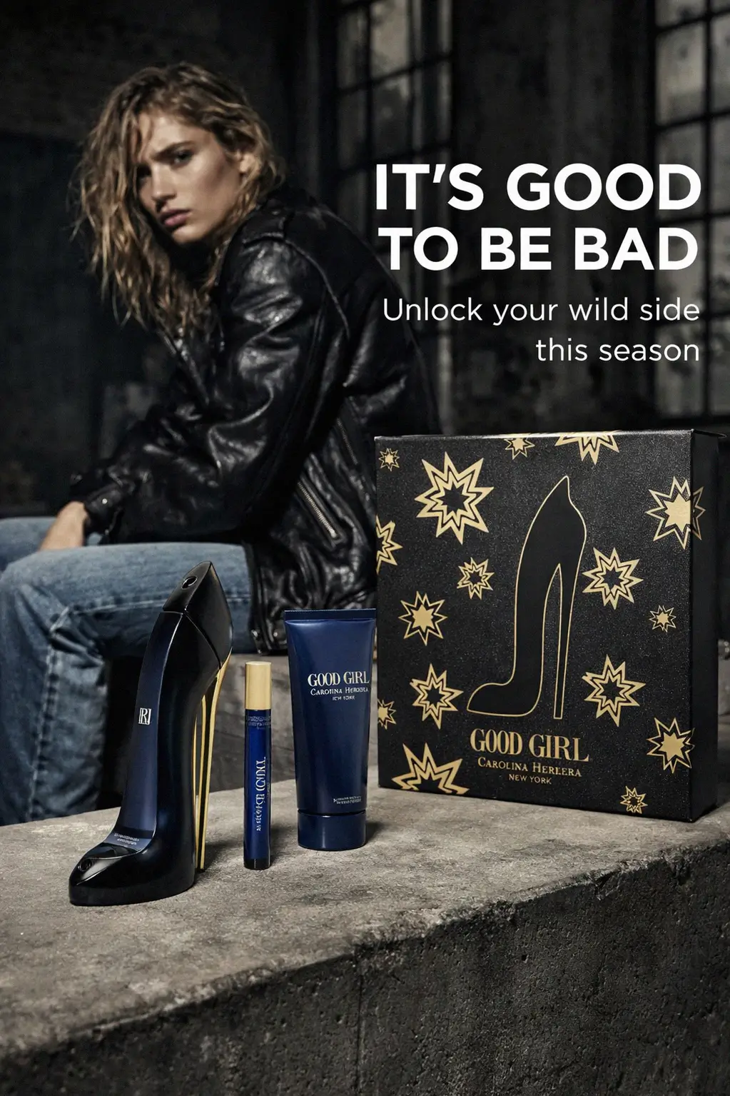 Three step scent layering with the Good Girl gift set components