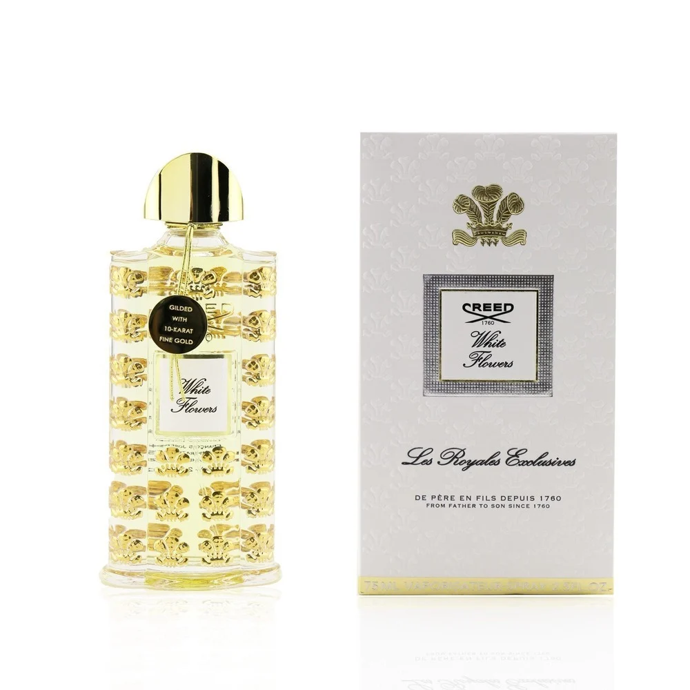 Creed Les Royales Exclusives White Flowers bottle in etched glass