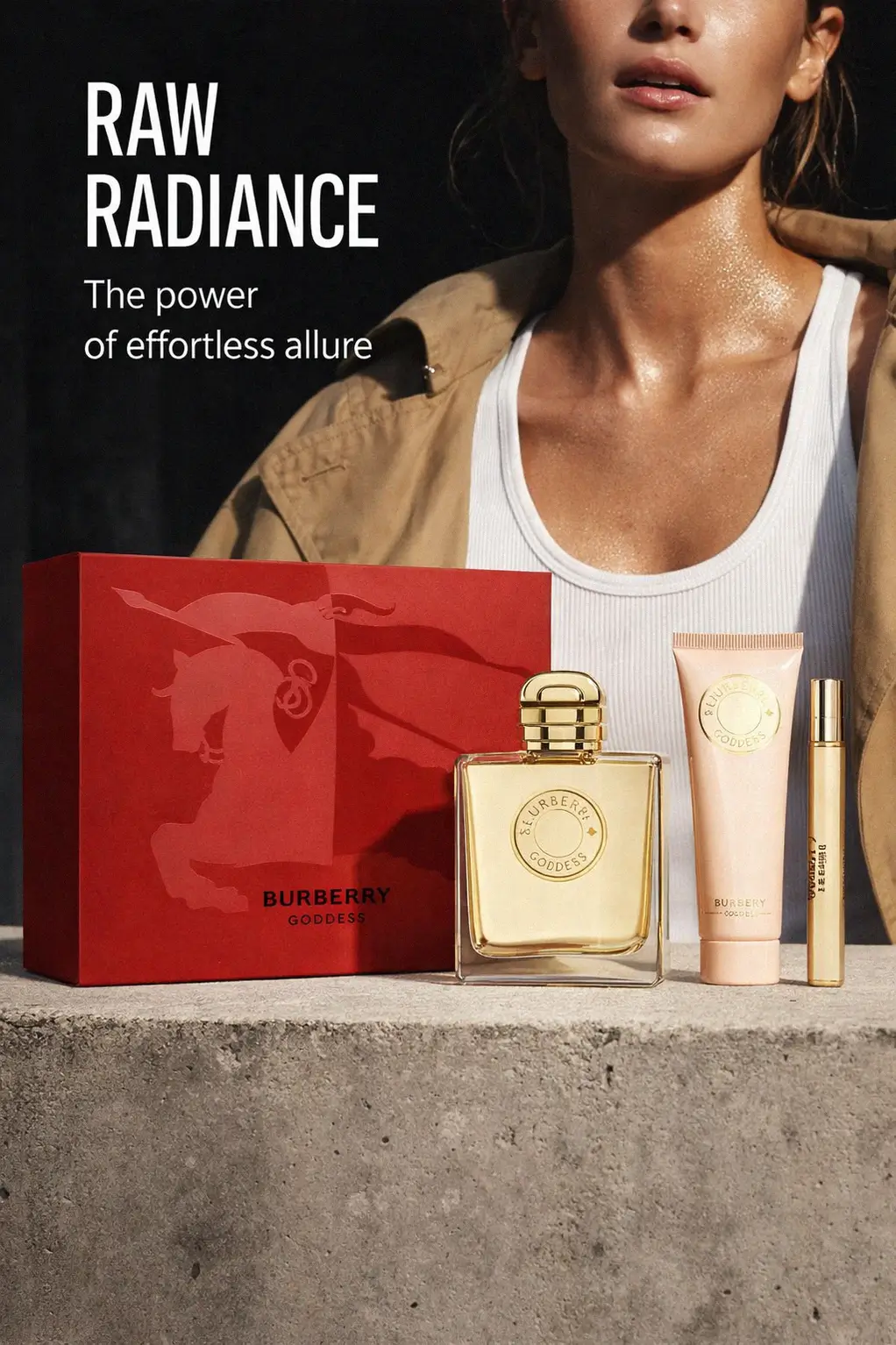 The elevated vanilla routine featuring the Burberry Goddess 3-piece collection