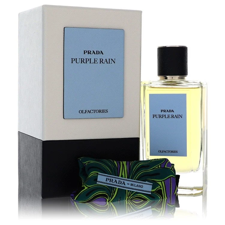 The elegant Prada Olfactories perfume bottle resting in its signature silk pouch