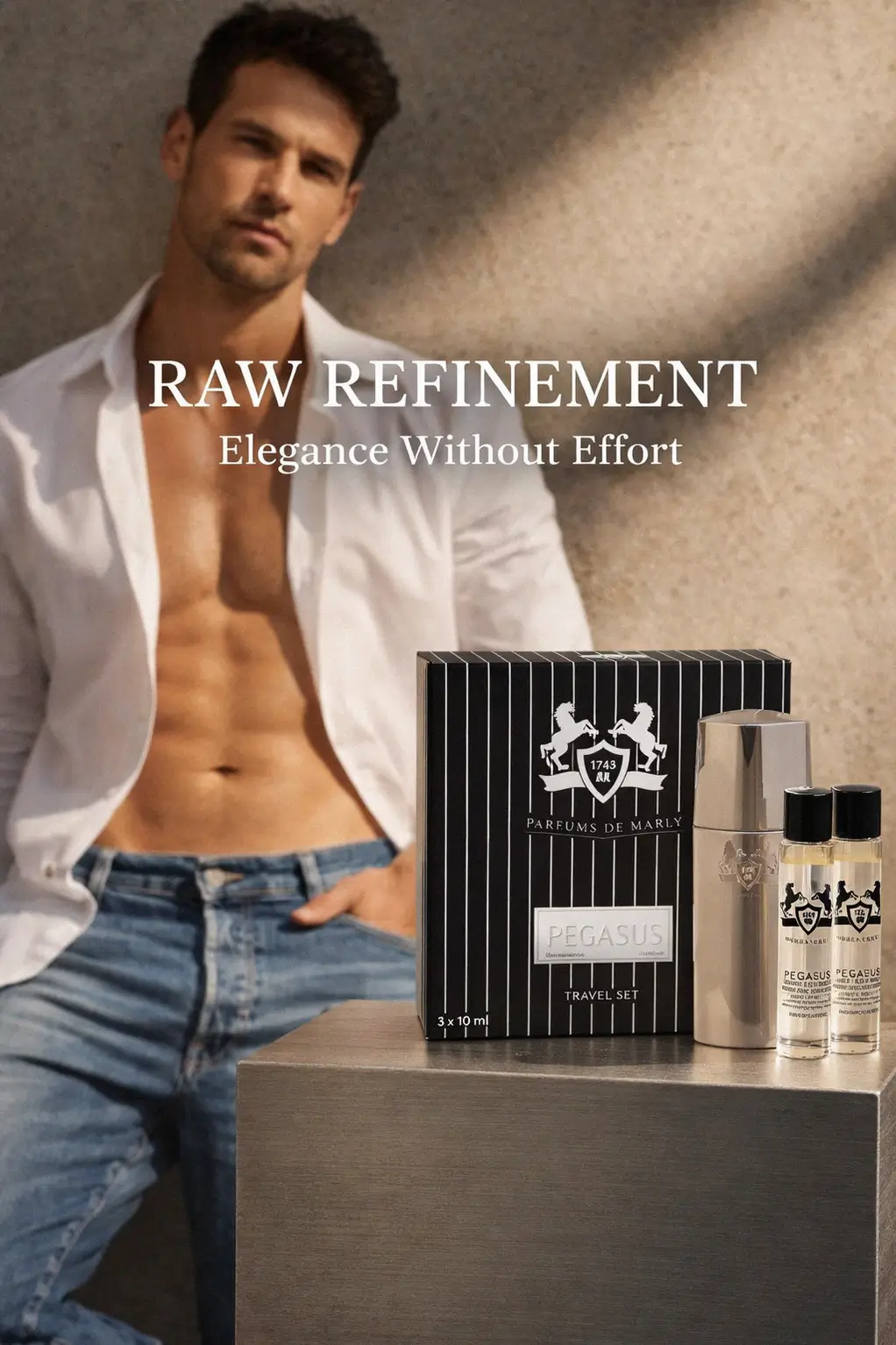 The refined masculine allure of the Parfums de Marly travel spray