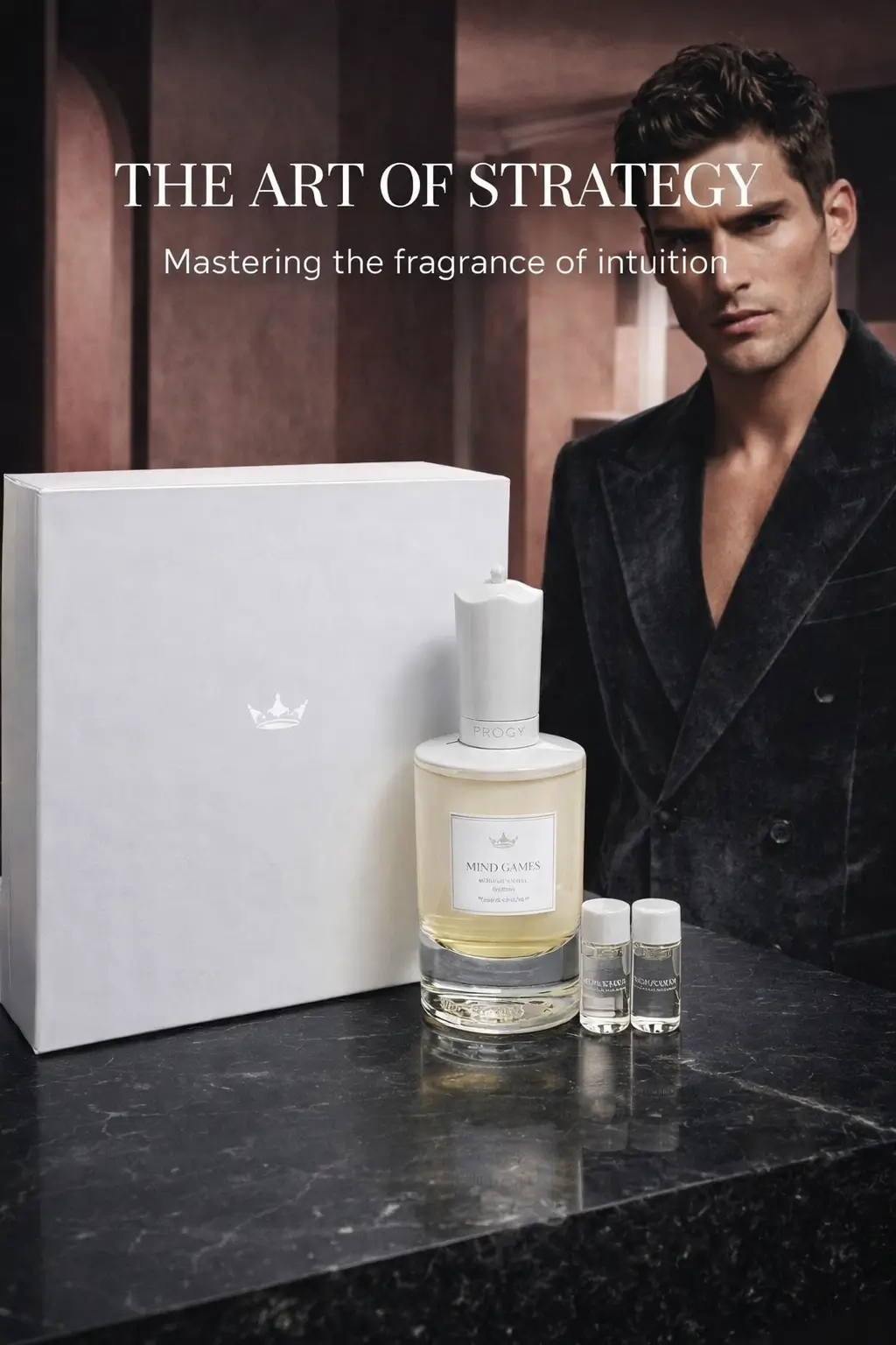 Rose and patchouli details in a polished luxury gift set