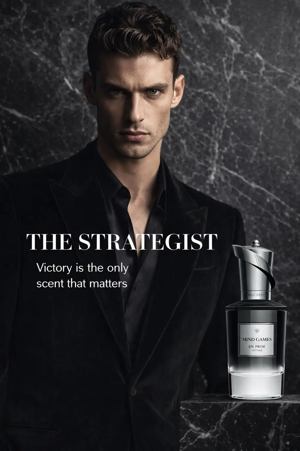 The elegant silhouette of a high-end perfume bottle highlighting its woody citrus character