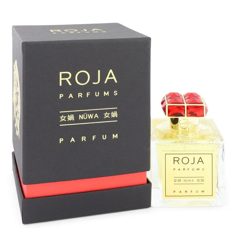 Roja Nuwa Extrait De Parfum bottle displayed with elegant luxury aesthetics