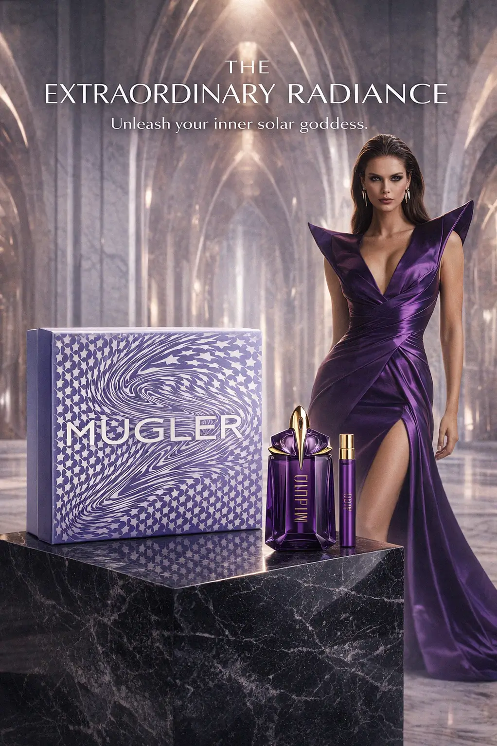 Refillable amethyst perfume bottle and travel spray