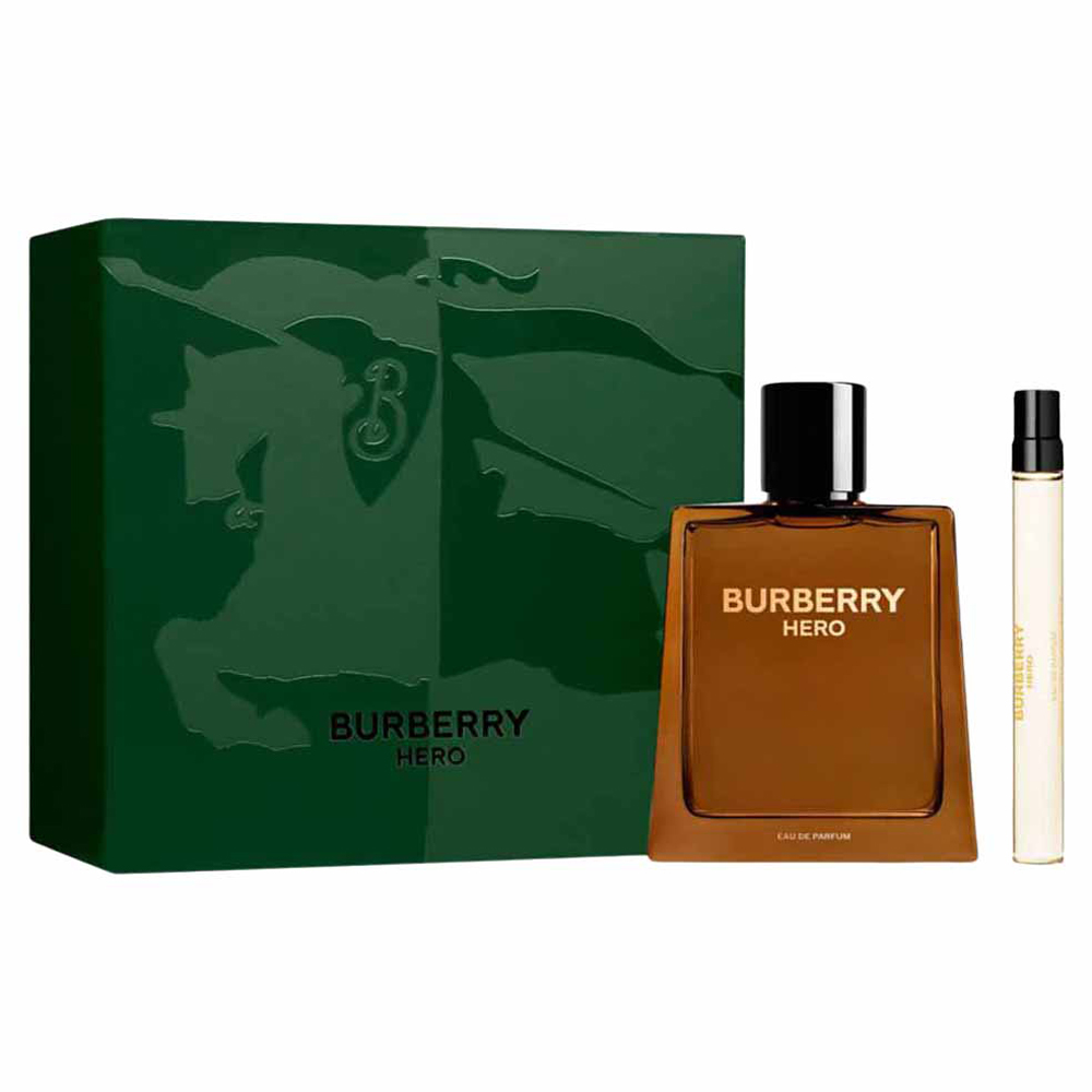 The Burberry Hero Eau de Parfum Gift Set in festive packaging