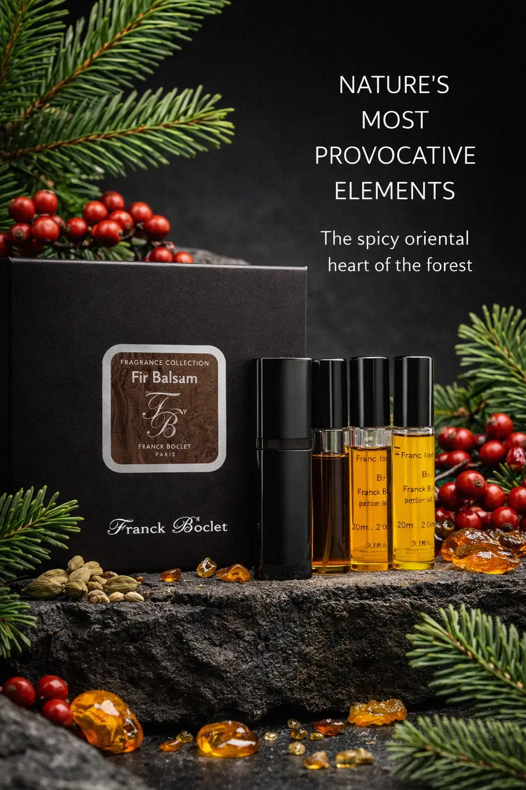 Fir Balsam Perfume Gift Set 4 piece travel collection