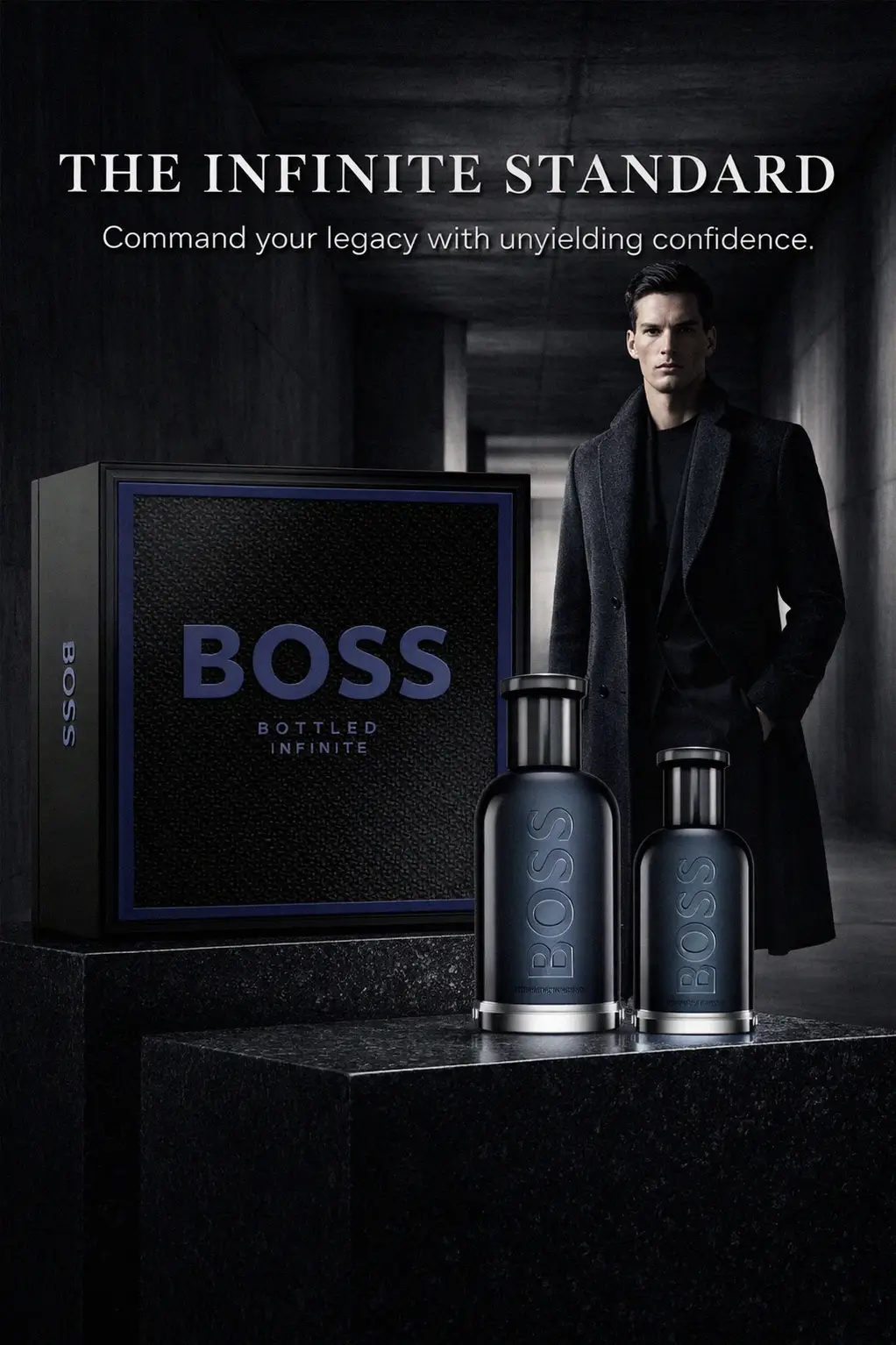 Man wearing Hugo Boss fragrance