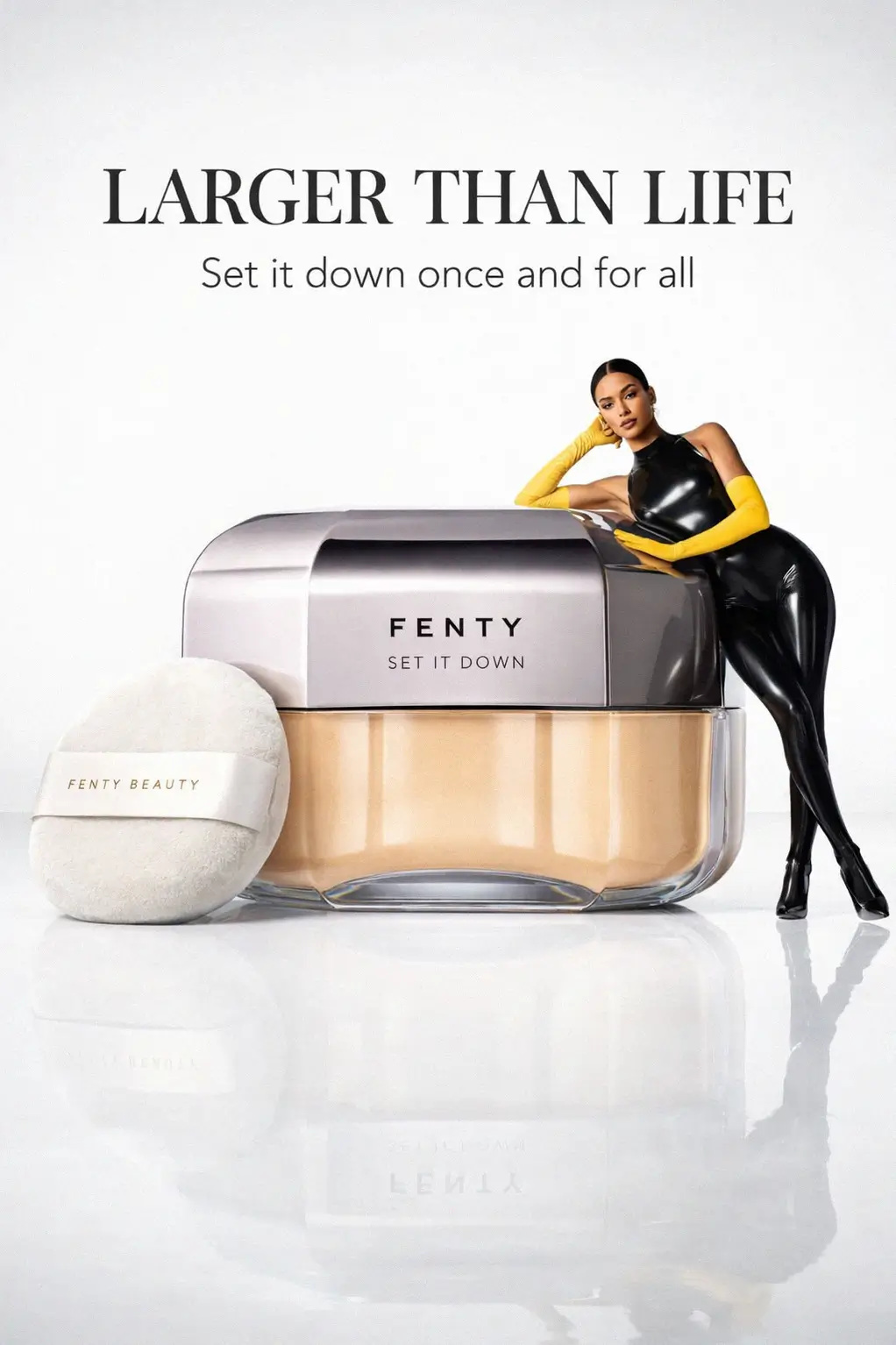 Elevated makeup vanity with luxury powder