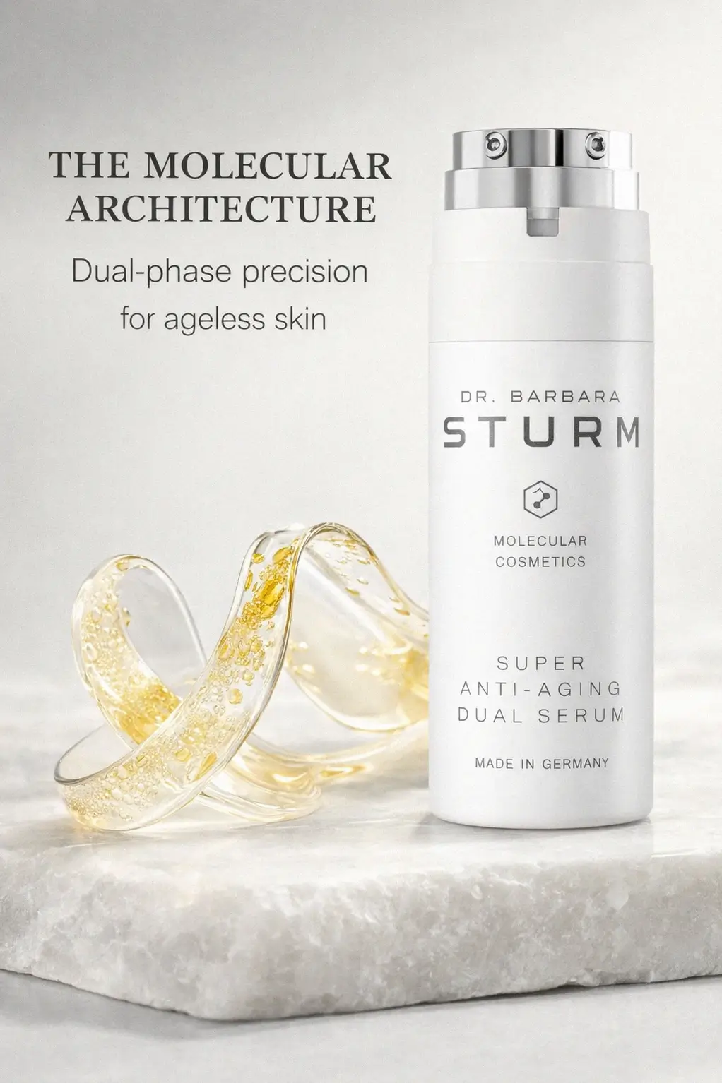 A close-up of the serum showing a radiant glow