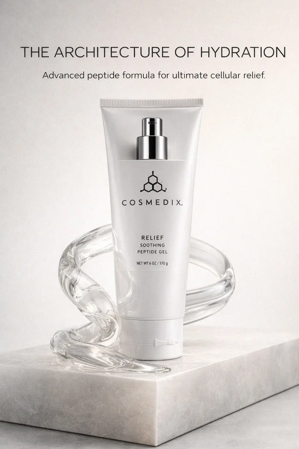 Luxury skincare vanity setup featuring the peptide gel