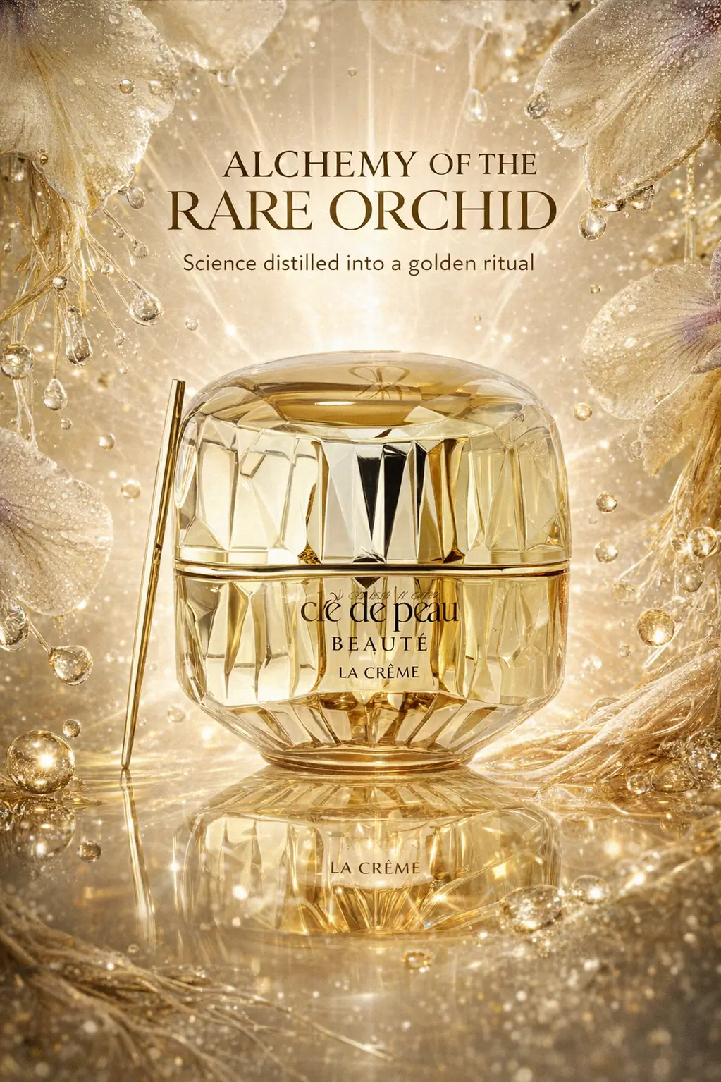 A luminous evening ritual setting with Clé de Peau Beauté La Crème