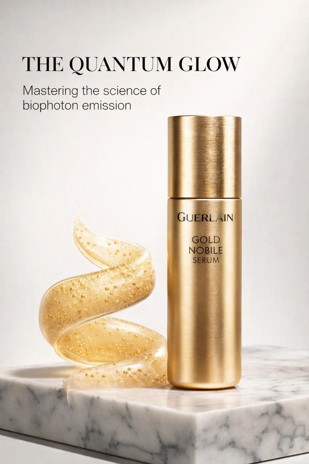 Luminous skin finish with gold micro-pearls
