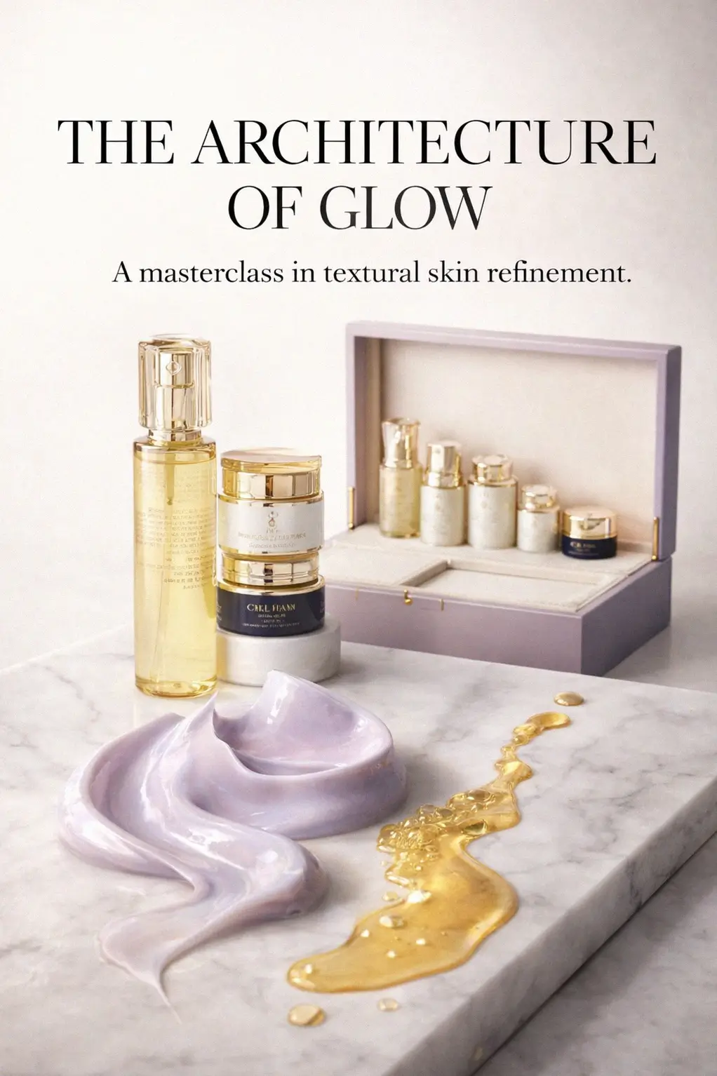 A trio of luxury skincare bottles for a daily ritual