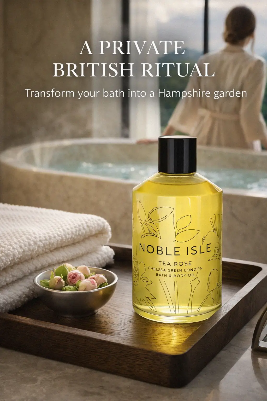 A refined body care edit featuring rose infused botanical oil