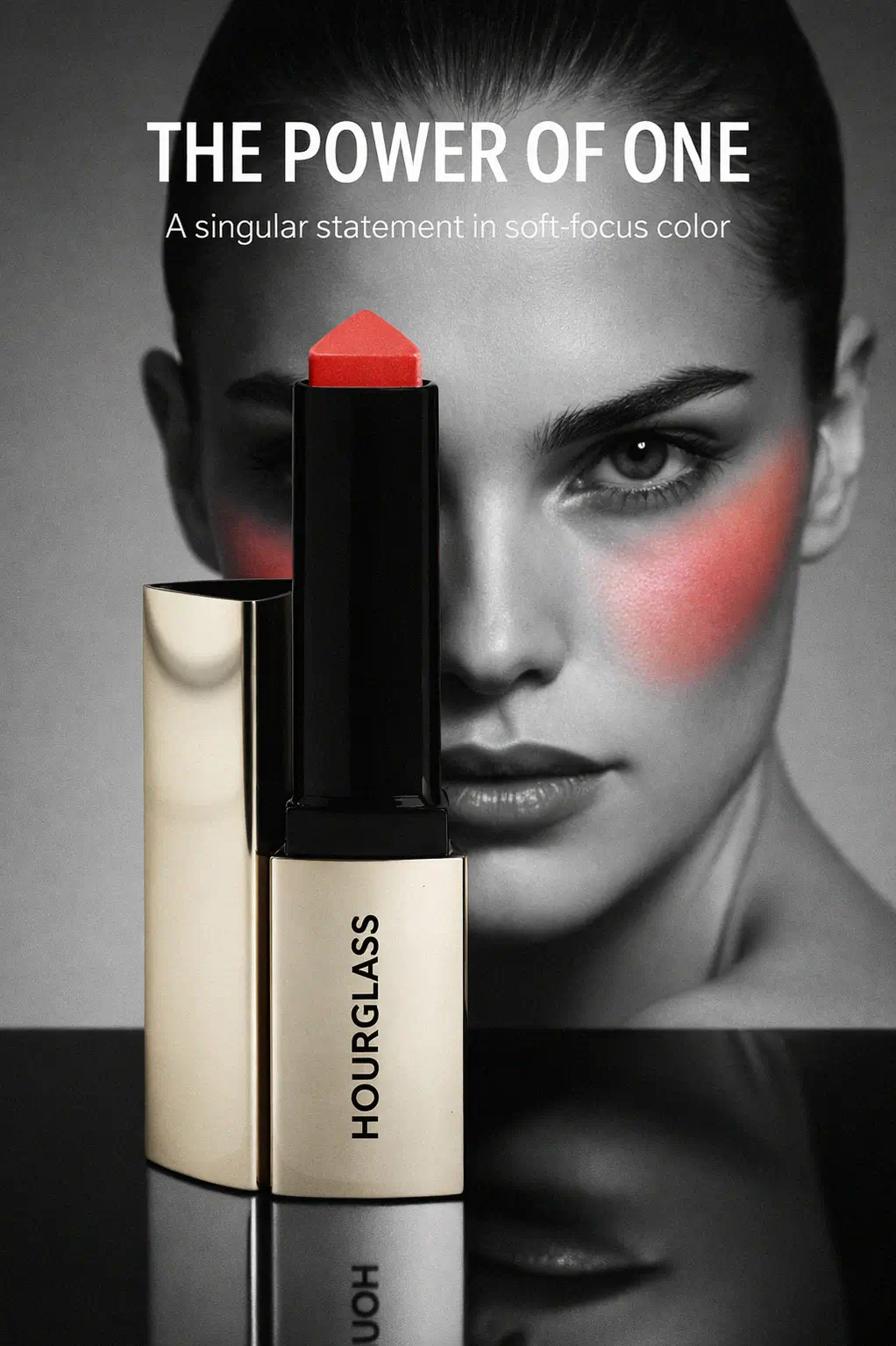 Hourglass Vanish Blush Stick on a marble vanity