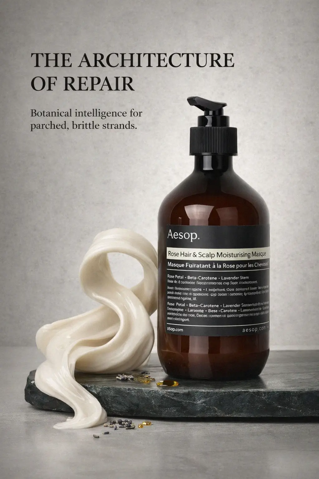 Detailed view of rich silky cream hair masque