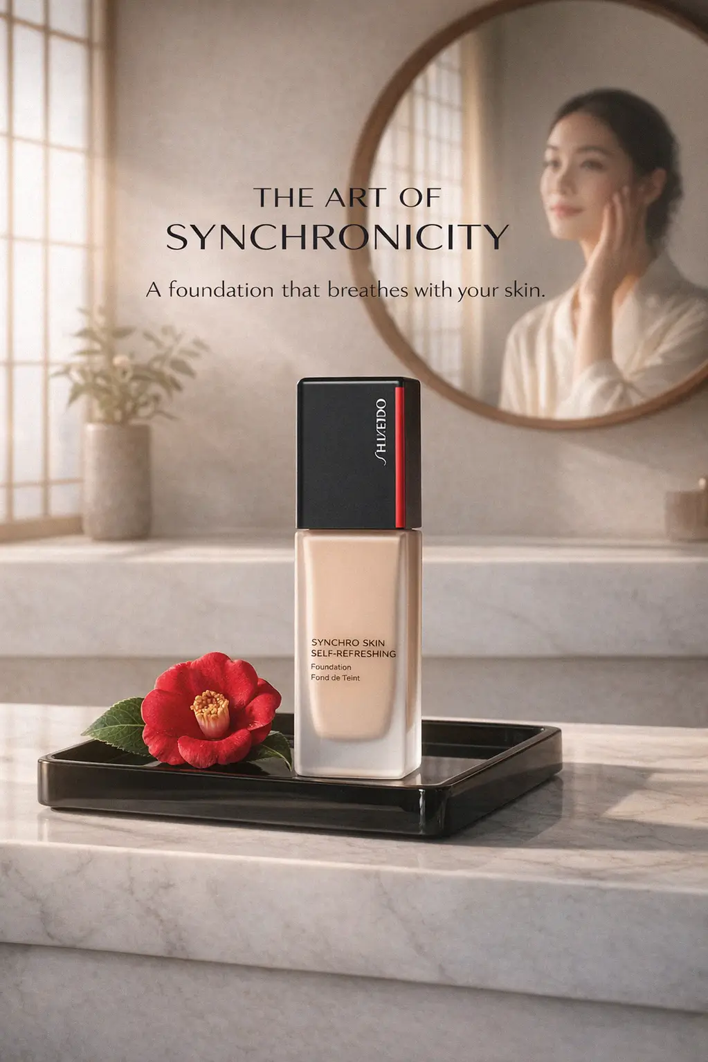 Frosted glass foundation bottle with pump