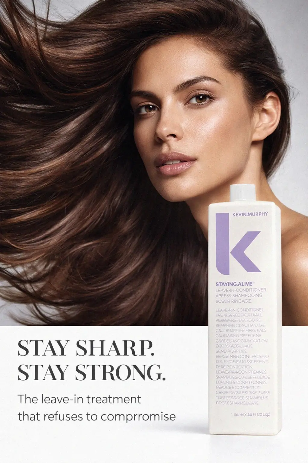 Close up of hair texture after using a premium leave-in treatment