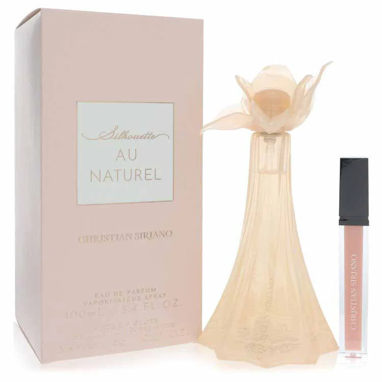 Christian Siriano Silhouette Au Naturel perfume gift set with nude lip gloss