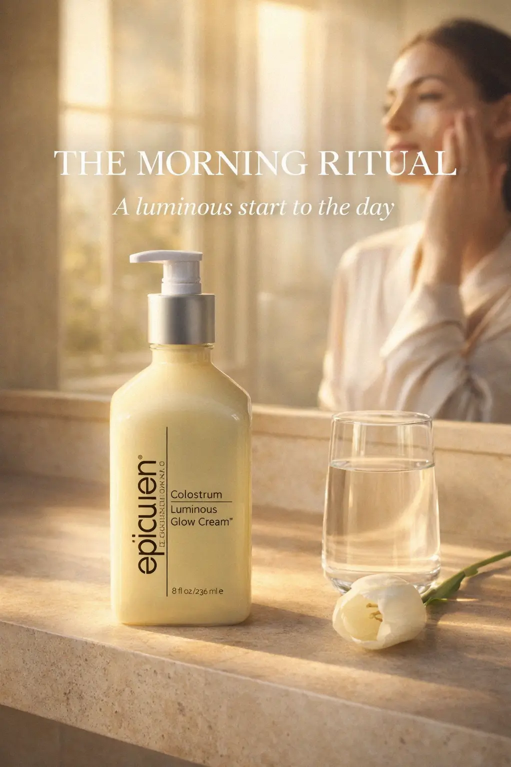 Epicuren Discovery moisturizer on a luxury vanity