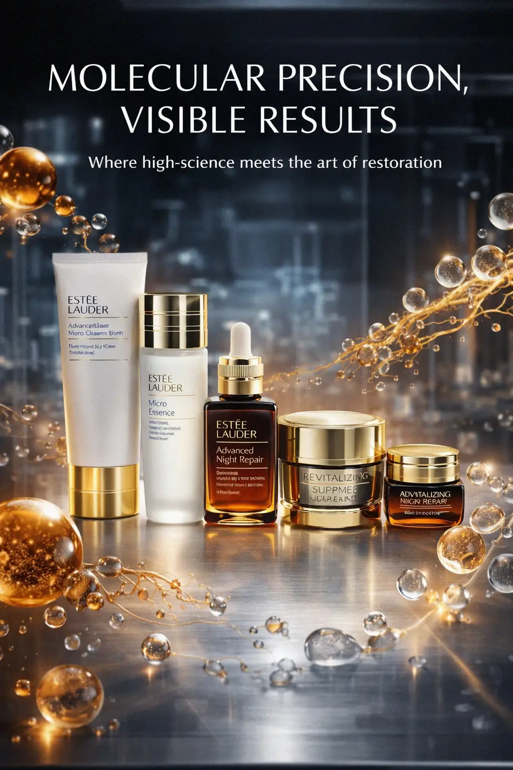 Estee Lauder evening skincare ritual items