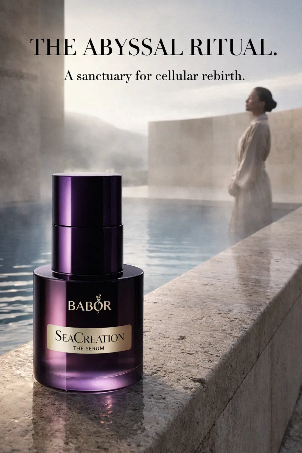 Luxury deep sea skincare serum bottle