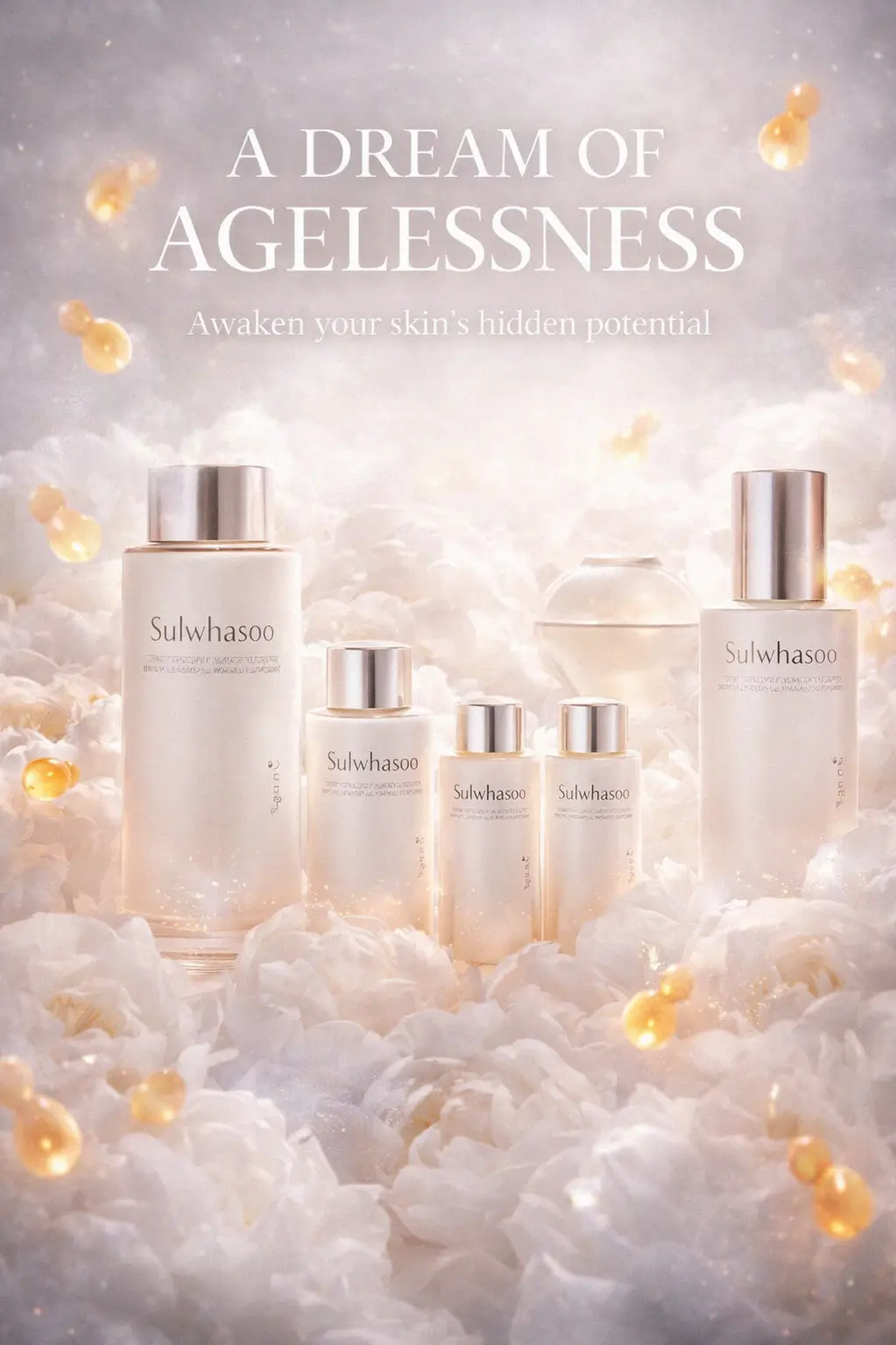 Luxury ginseng skincare set for a polished vanity