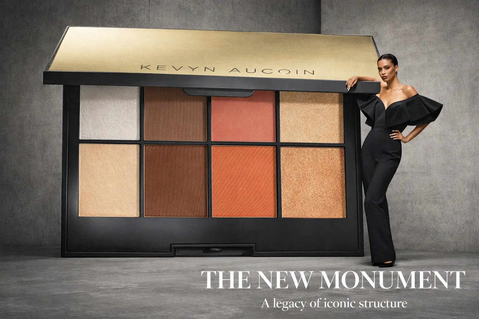 KEVYN AUCOIN Contour Book Volume IV palette showing eight pans of powder, blush, and highlighter.