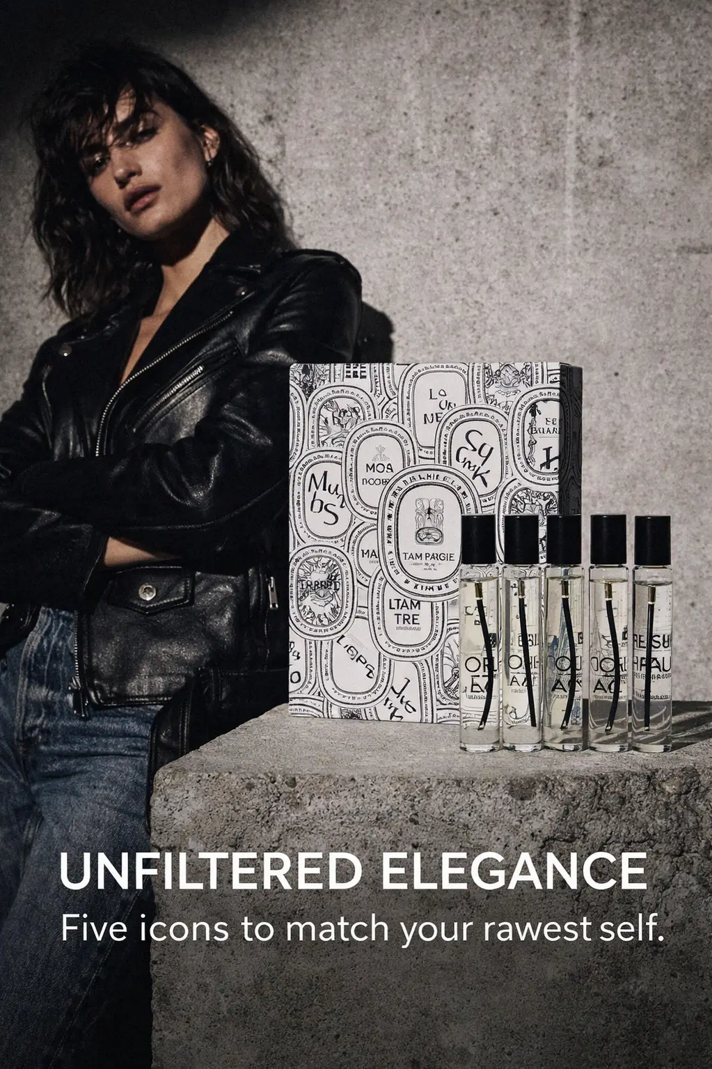 A travel-ready fragrance ritual featuring the Diptyque mini sprays