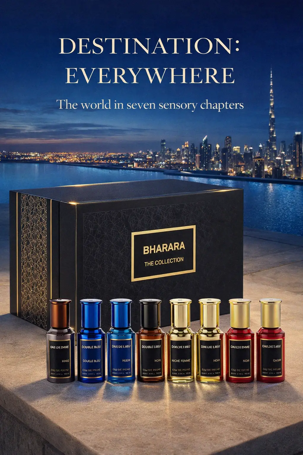 Bharara luxury fragrance collection display