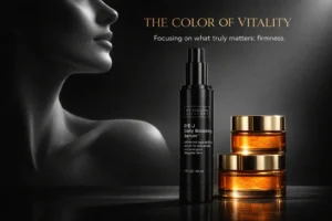 A sleek 1.0 fl oz bottle of Revision Skincare DEJ Daily Boosting Serum on a marble vanity.