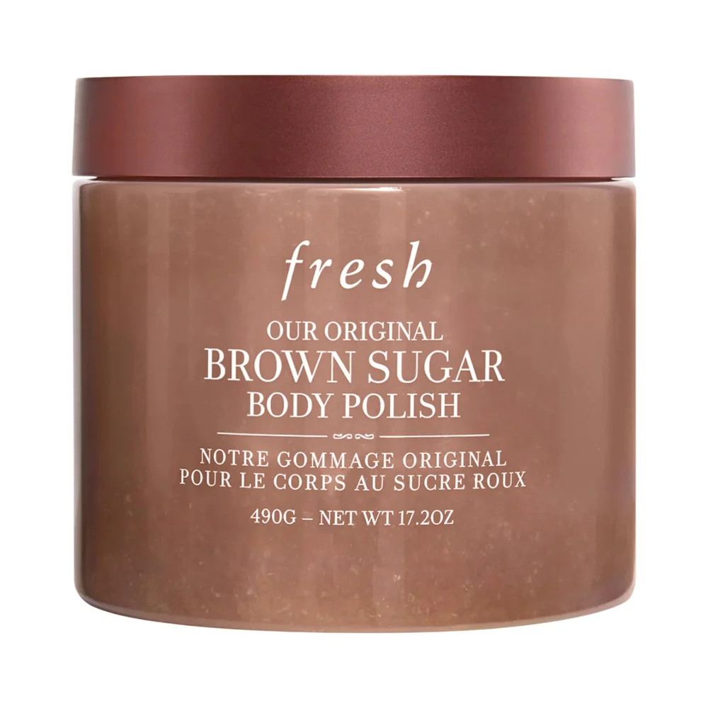 The iconic Fresh Brown Sugar Body Polish in its signature glass jar