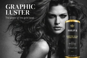 Large 32 oz bottle of Philip B Forever Shine Conditioner featuring clean white and gold luxury packaging.