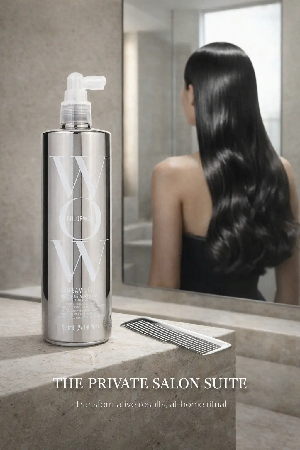 Sleek hair texture and professional styling tools