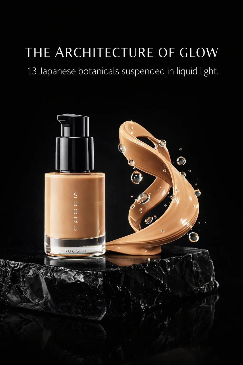Applying Suqqu Foundation for a radiant complexion
