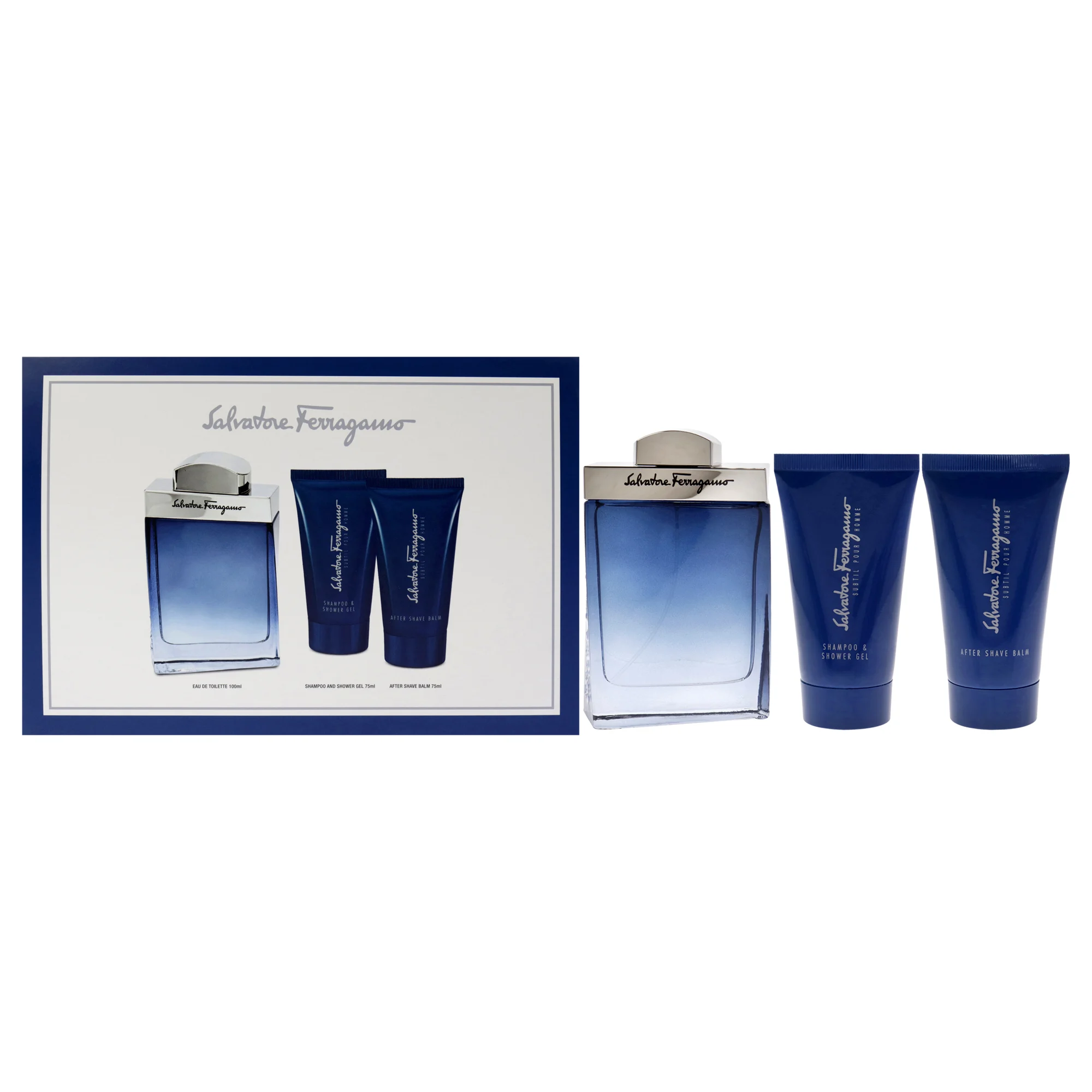 The Salvatore Ferragamo Subtil Gift Set for Men grooming collection