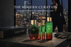Luniche Bathikh gift set in a luxury box with a large bottle and travel spray.