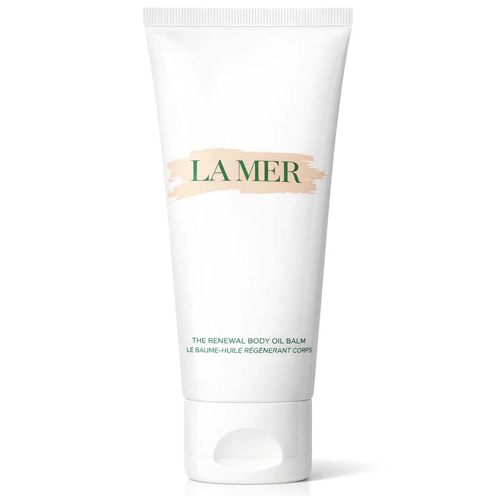 La Mer The Renewal Oil Body Balm on a marble vanity