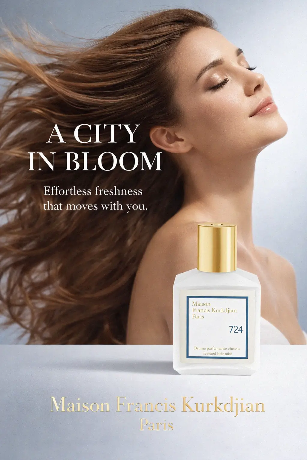 Stylized view of the Maison Francis Kurkdjian bottle