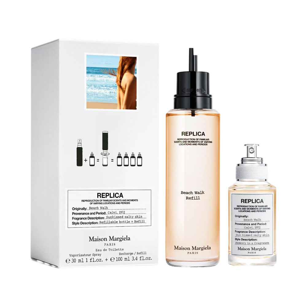 The Maison Margiela Replica Beach Walk Eau de Toilette Refill Gift Set displayed on a clean background