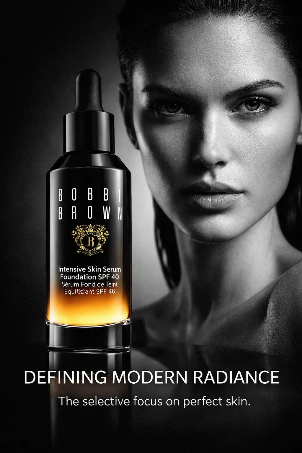 Polished makeup bottle on a luxury vanity