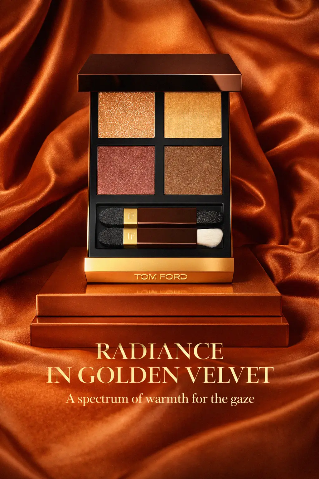 Close up of the high pigment shades in the TOM FORD Eye Color Quad