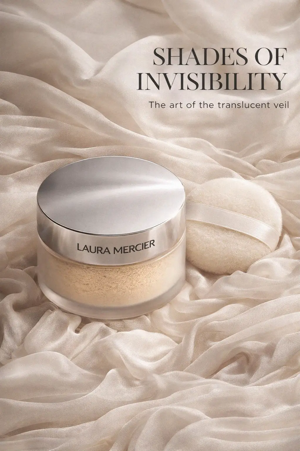 Close up of a polished complexion using setting powder