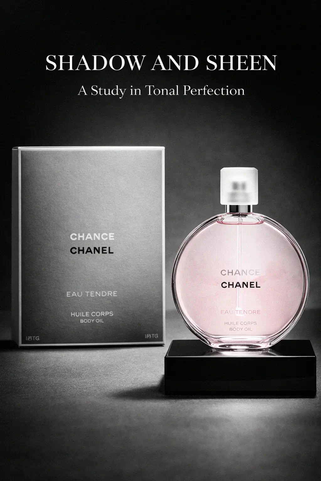 A close up of luxurious skin texture after applying oil