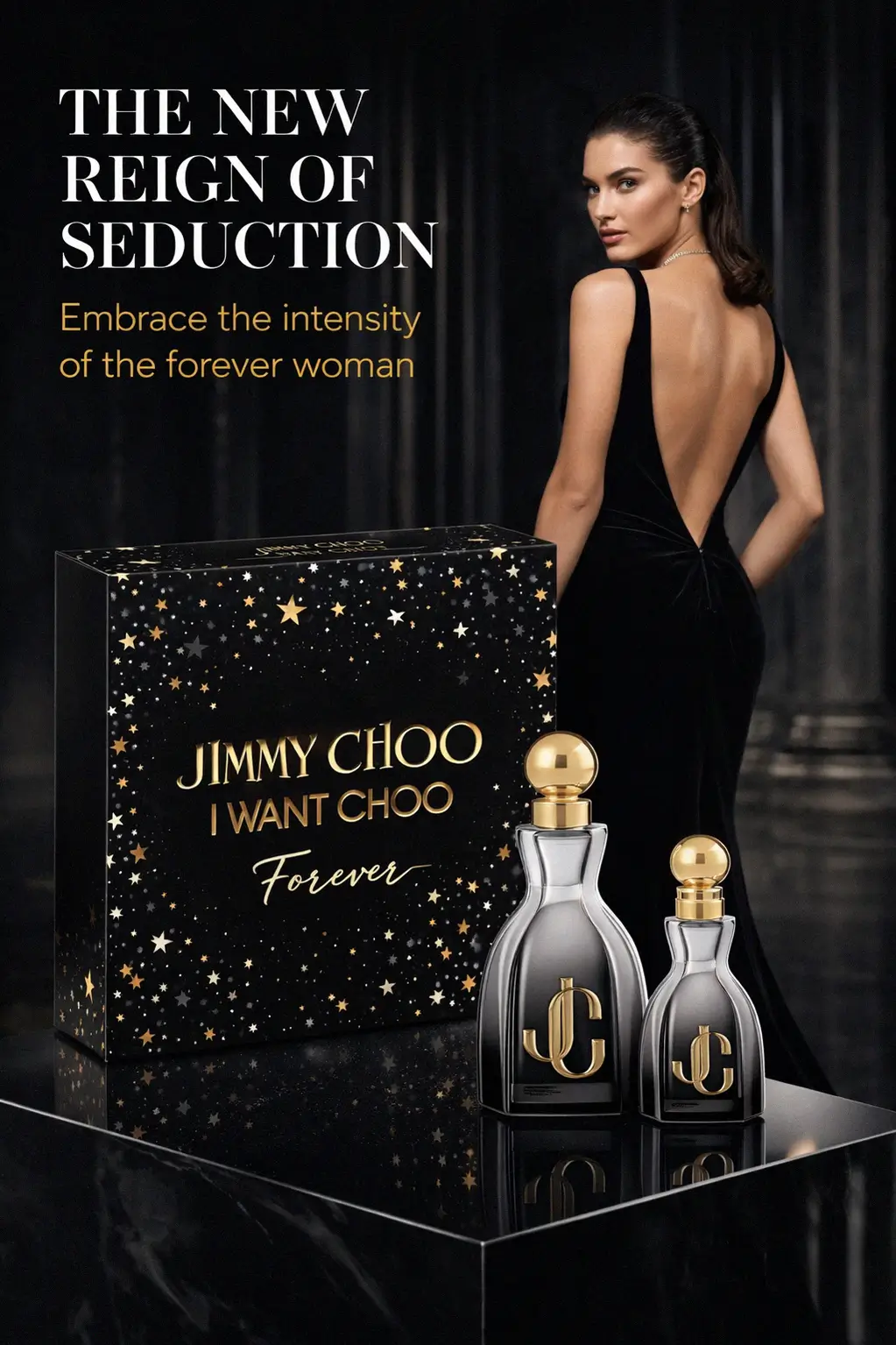 Jimmy Choo black gradient perfume bottle
