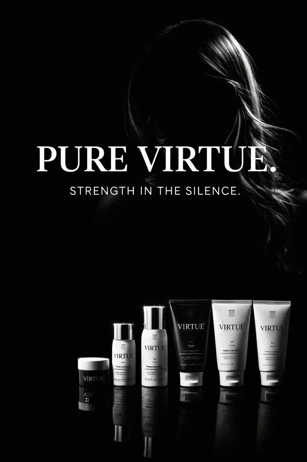 Luxury travel sized hair care bottles on a white surface